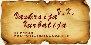 Vaskrsija Kurbalija vizit kartica